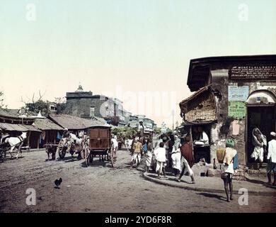 Kalkutta. Upper Chitpore Road, Indien, historisch, digital restaurierte Reproduktion eines Originals aus dem 19. Jahrhundert, Rekorddatum nicht angegeben Stockfoto