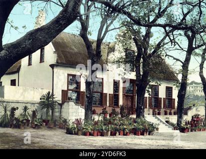 Eine alte niederländische Wohnung, Kapkolonie, Südafrika, historisch, digital restaurierte Reproduktion eines Originals aus dem 19. Jahrhundert, Rekorddatum nicht angegeben Stockfoto