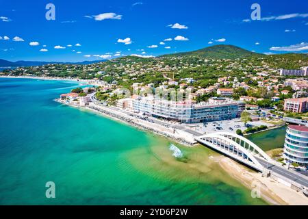 Sainte Maxime Strand und Küste aus der Vogelperspektive Stockfoto