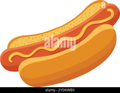 Hotdog-Symbol im flachen Stil. Hot-Dog-Fastfood-Vektor-Illustration auf isoliertem Hintergrund. Brötchen mit Wurstschild Business-Konzept. Stock Vektor