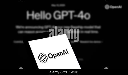 Dhaka, bangladesch – 16. Mai 2024: Das OpenAI GPT4-Logo wird auf dem Smartphone angezeigt. Stockfoto