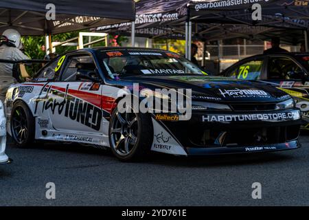 Gold Coast, Queensland, Australien. Oktober 2024. Alex Sciaccas Nissan Silvia S14 Drift Car sitzt am Freitag vor dem Boost Mobile Drift Slam Slam auf der Boost Mobile Gold Coast 500 im Fahrerlager. (Kreditbild: © James Forrester/ZUMA Press Wire) NUR REDAKTIONELLE VERWENDUNG! Nicht für kommerzielle ZWECKE! Stockfoto