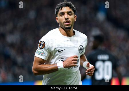 Frankfurt, Deutschland. Oktober 2024. Omar Marmoush (Eintracht Frankfurt, #07), GER, Eintracht Frankfurt gegen Rigas FS, Fussball, UEFA Europa League, 3. Spieltag, Spielzeit 2024/25, 24.10.2024. Foto: Eibner-Pressefoto/Florian Wiegand Credit: dpa/Alamy Live News Stockfoto