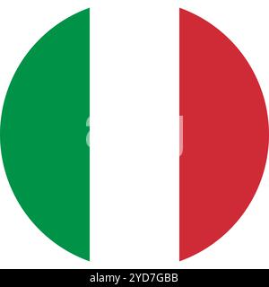 Italien Kreisflagge, Kreisflagge von Italien, Vektorbilder Stock Vektor