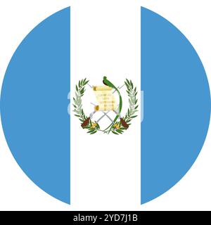 Guatemala Kreisflagge, Kreisflagge von Guatemala, Vektorbilder Stock Vektor