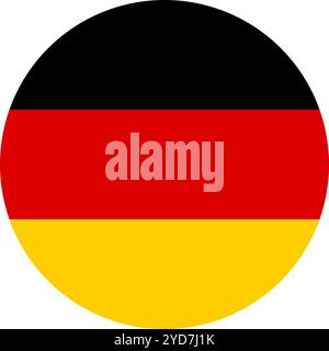 Deutschland Kreisflagge, Kreisflagge von Deutschland, Vektorbilder Stock Vektor