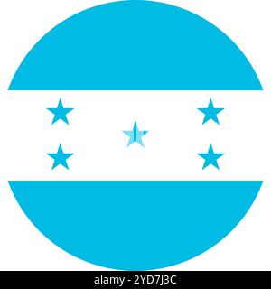 Honduras Circle Flag, Circle Flag of Honduras, Vektorbilder Stock Vektor