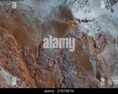 Luftaufnahme von Trockenlandschaften Natur Textur Top-Down-Hochwinkelansicht Stockfoto