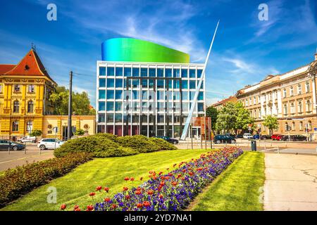 Zagreb. Blick auf die malerische Architektur des Platzes der Republik Kroatien Stockfoto