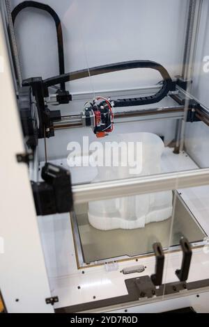 Allgemeine Ansicht des Standorts während der Begehung des Standorts Proteor, spezialisiert auf die Herstellung von Prothesen und Orthesen, orthopädischen Komponenten und 3D-Druck. Während des Besuchs stellte der für Industrie zuständige Minister Marc Ferracci die Plakette France 2030 vor, die das Bestreben der französischen Regierung nach einer nachhaltigeren und wettbewerbsfähigeren Industrie symbolisiert. Die Mission von France 2030 besteht darin, eng mit den lokalen Behörden zusammenzuarbeiten, um neue Industrieprojekte zu beschleunigen. Seurre en Bourgogne, Frankreich am 24. Oktober 2024. Foto: Baptiste Paquot/ABACAPRESS. KOM Stockfoto