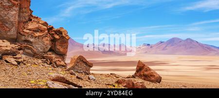 Desierto de Salvador DalÃ­) ist eine etwa 110 kmÂ² felsige Wüste inmitten des Eduardo Avaroa Anden Fauna National Stockfoto