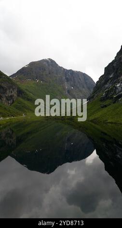 Bergreflexionen in einem norwegischen See Stockfoto