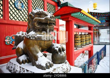 Der buddhistische Tempelkomplex Ivolginsky in Ulan-Ude in der Republik Burjatien, Russland Stockfoto