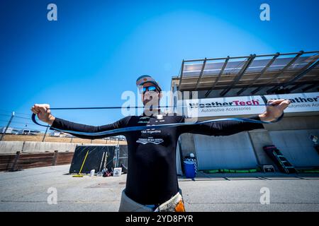 AGUSTIN HUGO CANAPINO (78) aus Arrecifes, Argentinien, bereitet sich auf den Firestone Grand Prix von Monterey auf dem WeatherTech Raceway Laguna Seca in vor Stockfoto