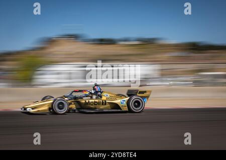 GRAHAM RAHAL (15) aus New Albany, Ohio, übt für den Firestone Grand Prix von Monterey auf dem WeatherTech Raceway Laguna Seca in Salinas, CA. Stockfoto