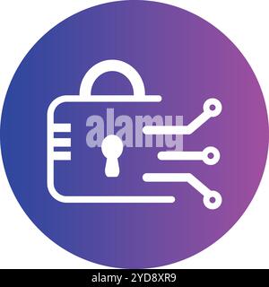 Vektorsymbol für digitales Schlüsselschloss Stock Vektor