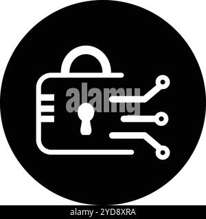 Vektorsymbol für digitales Schlüsselschloss Stock Vektor
