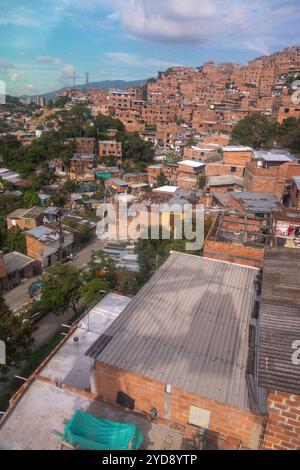 Stadtbild der Slums in Medellin, Kolumbien Stockfoto