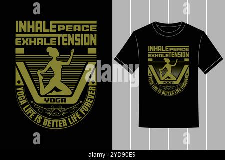 Yoga T-Shirt Design Vektor Grafik und Yoga Praxis Motivational Illustration Stock Vektor