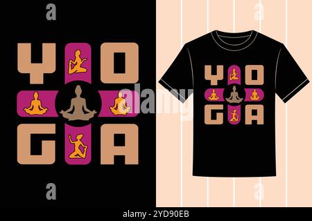 Yoga T-Shirt Design Vektor Grafik und Yoga Praxis Motivational Illustration Stock Vektor
