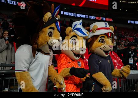 England Maskottchen während des Internationalen Freundschaftsspiels England Women vs Germany Women im Wembley Stadium, London, Großbritannien. Oktober 2024. (Foto: Izzy Poles/News Images) in London, Großbritannien am 25.10.2024. (Foto: Izzy Poles/News Images/SIPA USA) Credit: SIPA USA/Alamy Live News Stockfoto