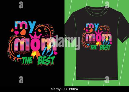 Das beste T-Shirt mit Typografie zum Muttertag für die besten Mama-Geschenke und T-Shirts Stock Vektor