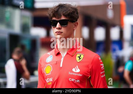 BEARMAN Oliver, Ferrari Driver Academy, Porträt während der Formel 1 Gran Premio de la Ciudad de, Mexiko. , . Formel-1-Weltmeisterschaft vom 25. Bis 27. Oktober 2024 auf dem Autodromo Hermanos Rodriguez in Mexiko-Stadt, Mexiko - Foto Eric Alonso/DPPI Credit: DPPI Media/Alamy Live News Stockfoto