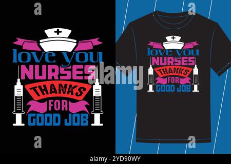 Krankenschwester Wertschätzung Typografie T-Shirt Designs für Healthcare Helden und medizinisches Personal Stock Vektor