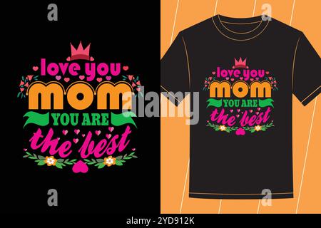 Das beste T-Shirt mit Typografie zum Muttertag für die besten Mama-Geschenke und T-Shirts Stock Vektor
