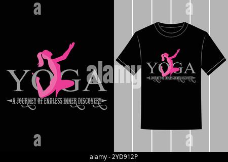 Yoga T-Shirt Design Vektor Grafik und Yoga Praxis Motivational Illustration Stock Vektor