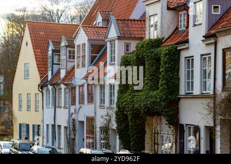 Häuser in der Altstadt von Lübeck in Deutschland Stockfoto