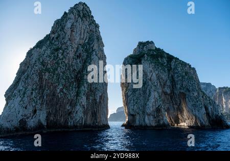 Faraglioni Rocks, Insel Capri, Kampanien, Italien Stockfoto