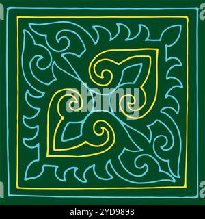 Ethnischen Mustern. Traditionen der Nomaden, kasachischen Steppen, Asiatische mongolische Kaukasus Stock Vektor