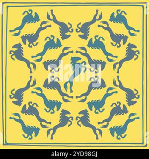 Ethnischen Mustern. Traditionen der Nomaden, kasachischen Steppen, Asiatische mongolische Kaukasus Stock Vektor