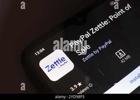 25. Oktober 2024, Brasilien. In dieser Fotoabbildung wird das Logo der Zettle by Paypal App auf einem Smartphone-Bildschirm angezeigt Stockfoto