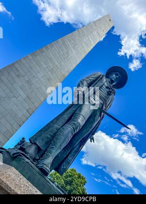 Das legendäre Bunker Hill Monument: Symbol der Revolutionären Tapferkeit und des Nationalerbes in Boston Stockfoto