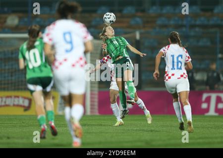 Varazdin, Kroatien. Oktober 2024. Das erste Qualifikationsspiel für die Fußball-Europameisterschaft der Frauen zwischen Kroatien und Nordirland im Andjelko Herjavec-Stadion in Varazdin, Kroatien, am 25. Oktober 2024. Foto: Luka Batelic/PIXSELL Credit: Pixsell/Alamy Live News Stockfoto