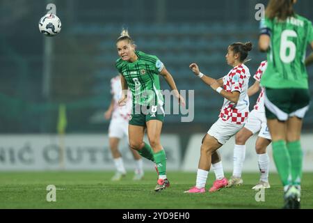 Varazdin, Kroatien. Oktober 2024. Das erste Qualifikationsspiel für die Fußball-Europameisterschaft der Frauen zwischen Kroatien und Nordirland im Andjelko Herjavec-Stadion in Varazdin, Kroatien, am 25. Oktober 2024. Foto: Luka Batelic/PIXSELL Credit: Pixsell/Alamy Live News Stockfoto