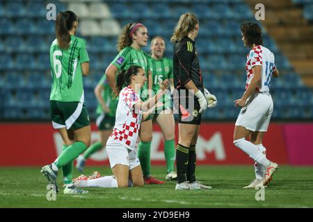 Varazdin, Kroatien. Oktober 2024. Das erste Qualifikationsspiel für die Fußball-Europameisterschaft der Frauen zwischen Kroatien und Nordirland im Andjelko Herjavec-Stadion in Varazdin, Kroatien, am 25. Oktober 2024. Foto: Luka Batelic/PIXSELL Credit: Pixsell/Alamy Live News Stockfoto