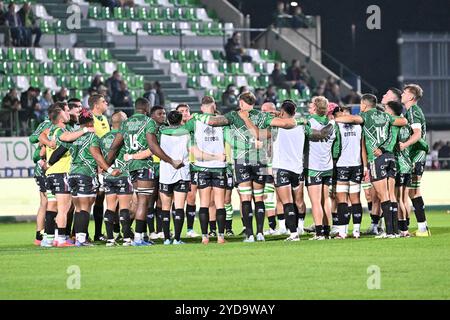 Spielaktionen und Spielbilder während des Spiels zwischen Benetton Rugby und Vodacom Bulls im Monigo Stadium - 25. Oktober 2024, während der United Rugby Championship 2024/2025 während Benetton Rugby vs Vodacom Bulls, United Rugby Championship Match in Treviso, Italien, 25. Oktober 2024 Stockfoto