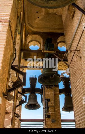 Glockenturm der Kathedrale von Sevilla (Kathedrale von Sevilla), UNESCO-Weltkulturerbe, Sevilla, Andalusien, Spanien. Stockfoto