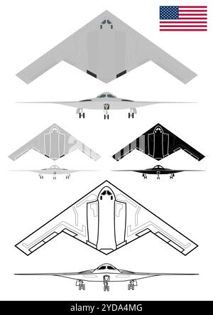 Heavy Strike Bomber UAV Concept USA Stock Vektor