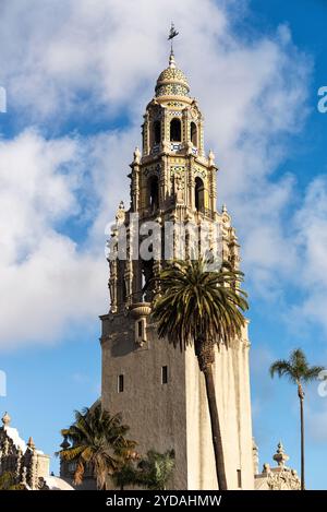 Der California Tower. Balboa Park in San Diego, Kalifornien, USA. Stockfoto