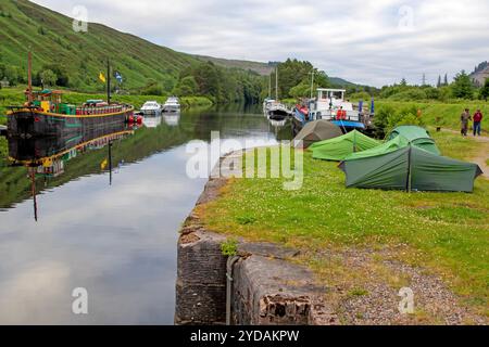 Tolle Glen Way Wanderzelte in Laggan Locks Stockfoto