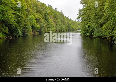 Der spektakuläre Abschnitt des Caledonian Canal, bekannt als Laggan Avenue Stockfoto