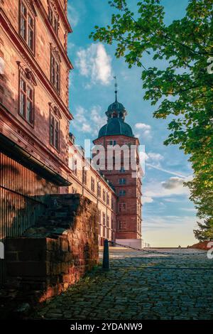 Blick auf das Schloss Johannisburg in Aschaffenburg, Deutschland. Stockfoto