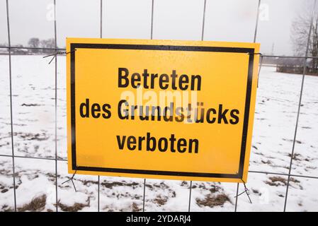 Kein Betreten von Privateigentum oder Privatstraße Stockfoto