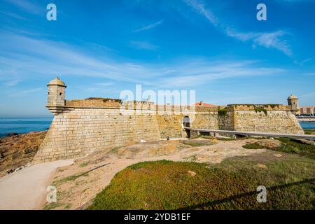 Fort von São Francisco Xavier oder Castelo do Queijo am Fluss Douro, Porto, Portugal. Stockfoto