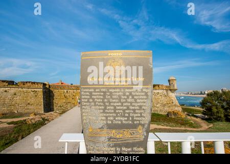 Fort von São Francisco Xavier oder Castelo do Queijo am Fluss Douro, Porto, Portugal. Stockfoto