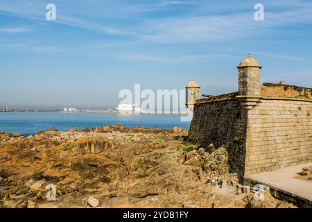 Fort von São Francisco Xavier oder Castelo do Queijo am Fluss Douro, Porto, Portugal. Stockfoto